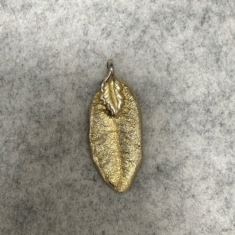 Gold Leaf Pendant 14k dipped gold